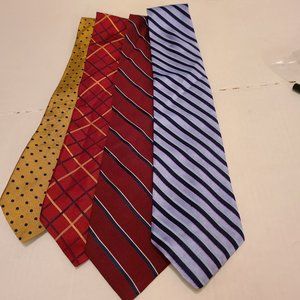Tommy Hilfiger 2 Tone Silk Ties 4 PCs Very Good